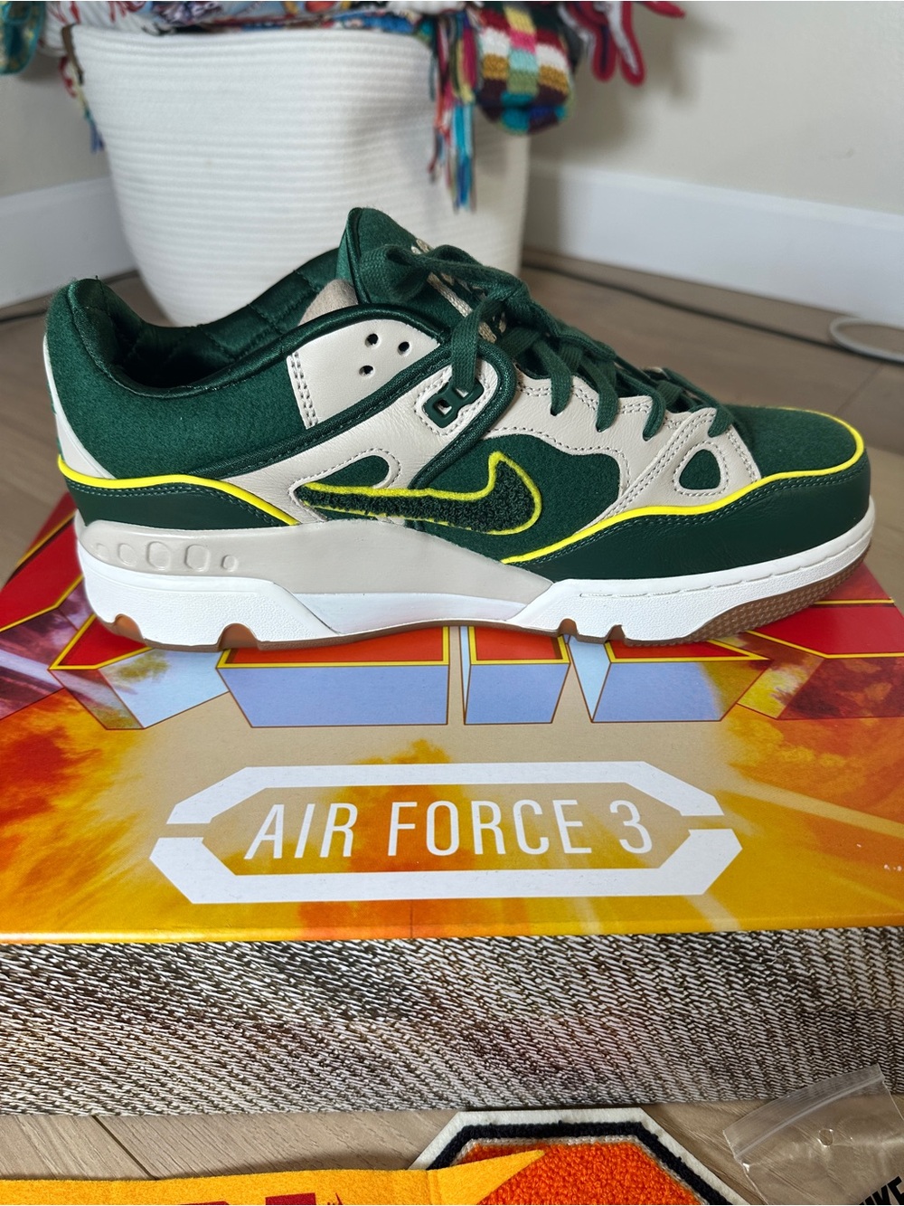 Nike Air Force 3 x Nigo College Pack Forrest Green Men’s Size 10.5 - Picture 4 of 8